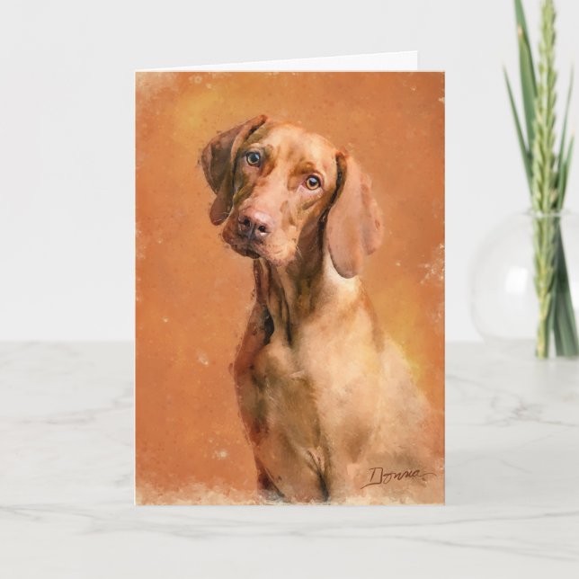 Ungerska Vizsla Hund Art Painting Kort (Framsida)