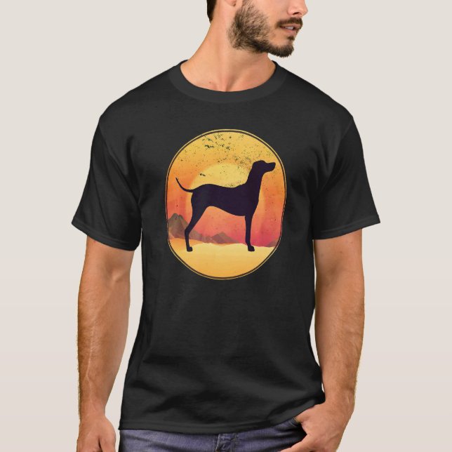Ungerska Vizsla Hund Retro 8 T Shirt (Framsida)