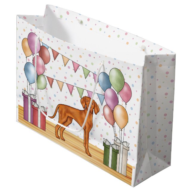 ungerska Vizsla Tecknad hund Colorful Birthday (Framsidan Vinklad)