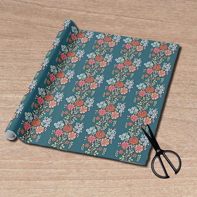 Ungerskt Blommönster Presentpapper (Skapare uppladdad)