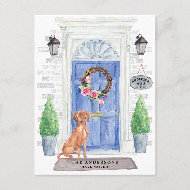 Ungerskt vykort för Vizsla Flytta-meddelande (Framsida)