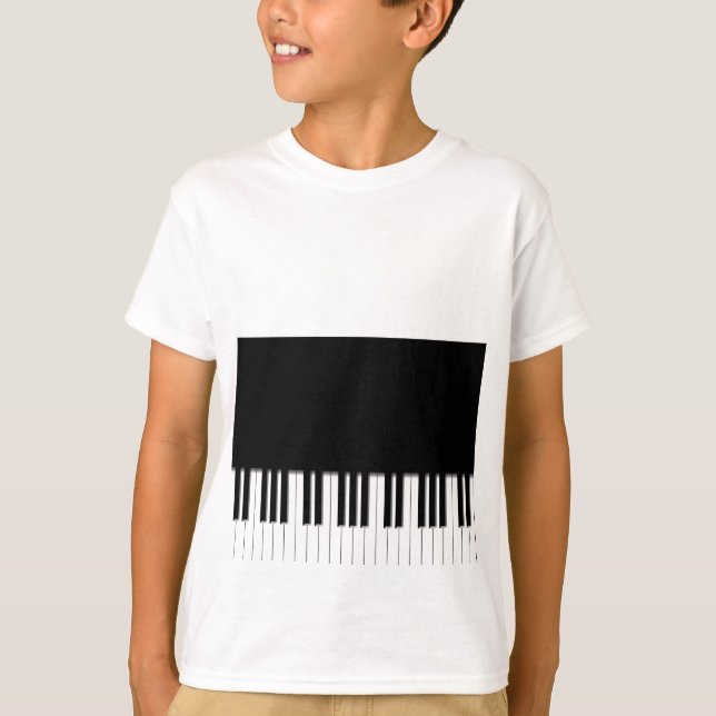 UngeT-tröja - vit för pianotangentbordsvart Tee Shirt (Framsida)