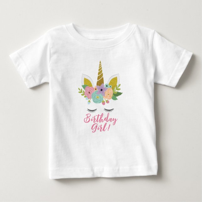 UngeUnicornguld synar HornT-tröjafödelsedag T Shirt (Framsida)