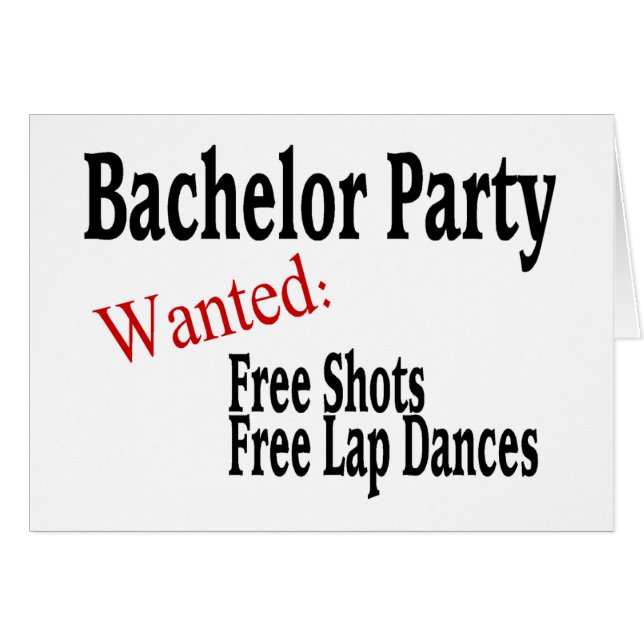 Ungkarlparty Hälsningskort (Framsidan Horizontal)