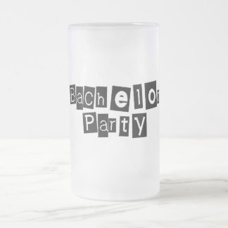 Ungkarlparty (Sq Blk) Frostat Ölglas