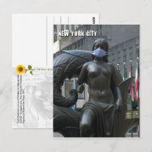 Ungmö med ansiktsmask - NYC V vykort