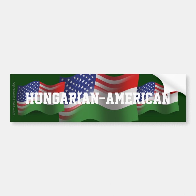 Ungrare-Amerikan som vinkar flagga Bildekal (Framsidan)