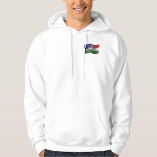 Ungrare-Amerikan som vinkar flagga Sweatshirt Med Luva