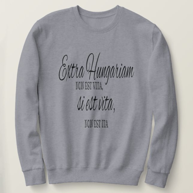 Ungrare från Extra - inte minsta vita - latinskt o Lång Ärmad Tröja (Design framsida)