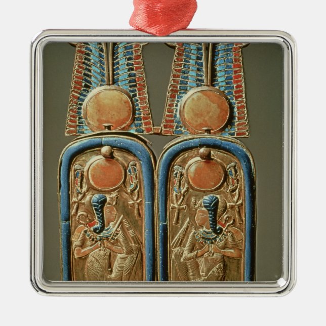 Unguent boxas bildar in av en dubbel royal julgransprydnad metall (Framsidan)