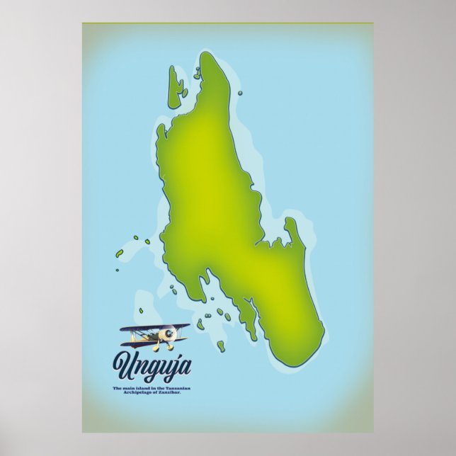 Unguja-ön karta poster (Framsidan)