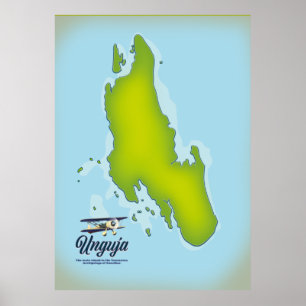 Unguja-ön karta poster