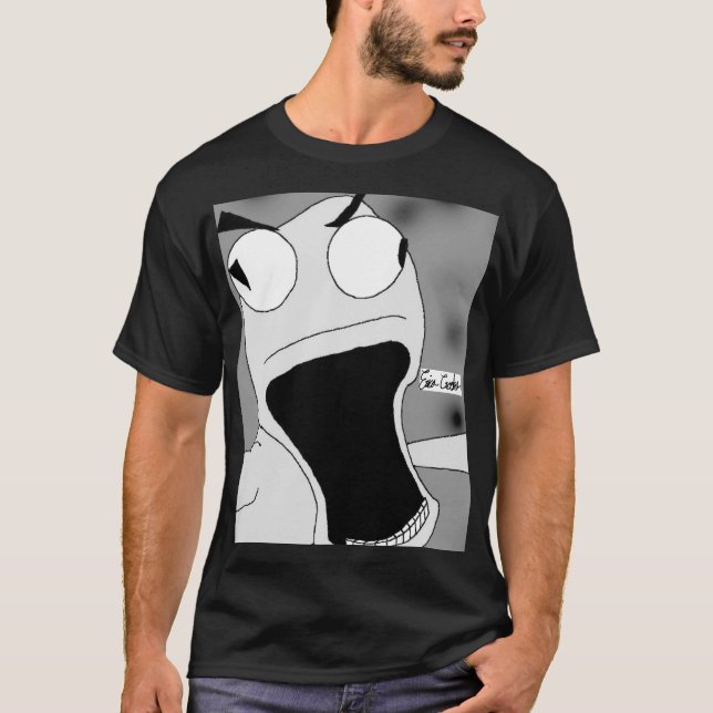 unhinged puppet art grey t shirt (Framsida)