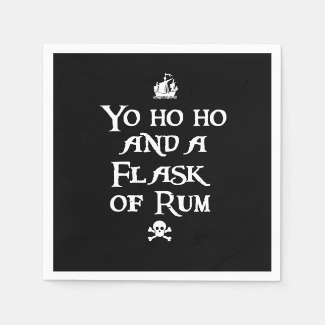 Unho ho och en kolv av Rum Pappersservett (Framsidan)