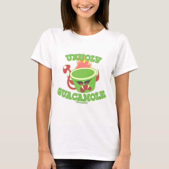 Unholy Guacamole Funny Guac Avocado Humor  Tee Shirt (Framsida)