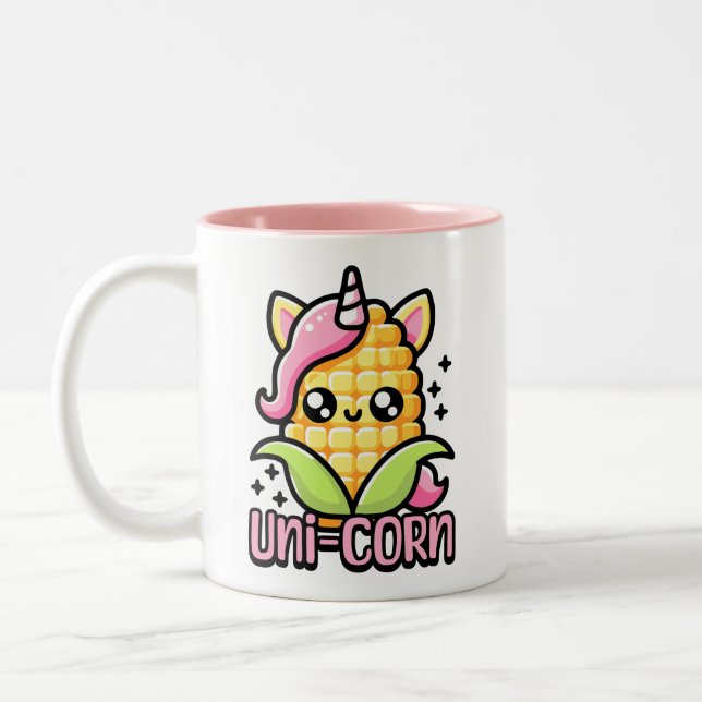 Uni-Maj! Cute Unicorn Maj Pun Två-Tonad Mugg (Vänster)