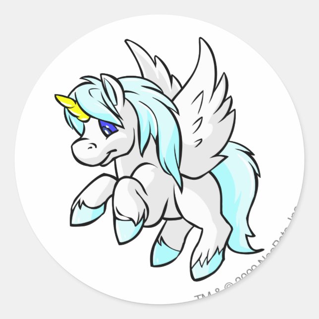 Uni White Runt Klistermärke (Framsida)