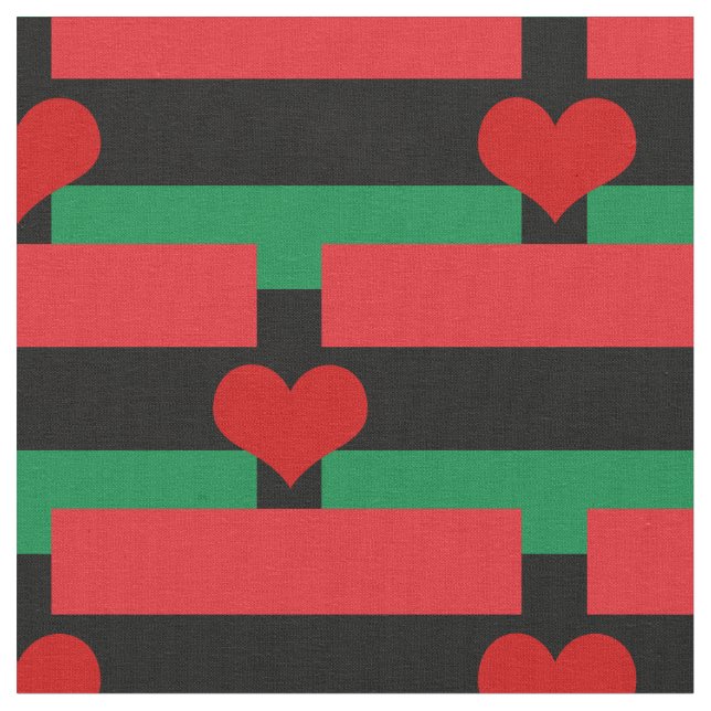 Unia Flagga Fabric & Heart - Panafrikansk flagga Tyg (Närbild)