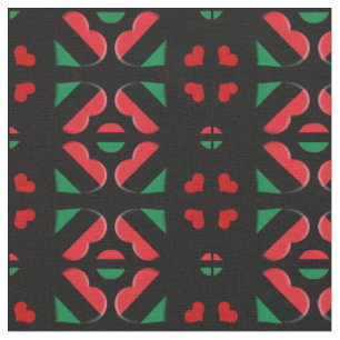 UNIA Flagga & Hearts, Pan African/Afro-American Tyg