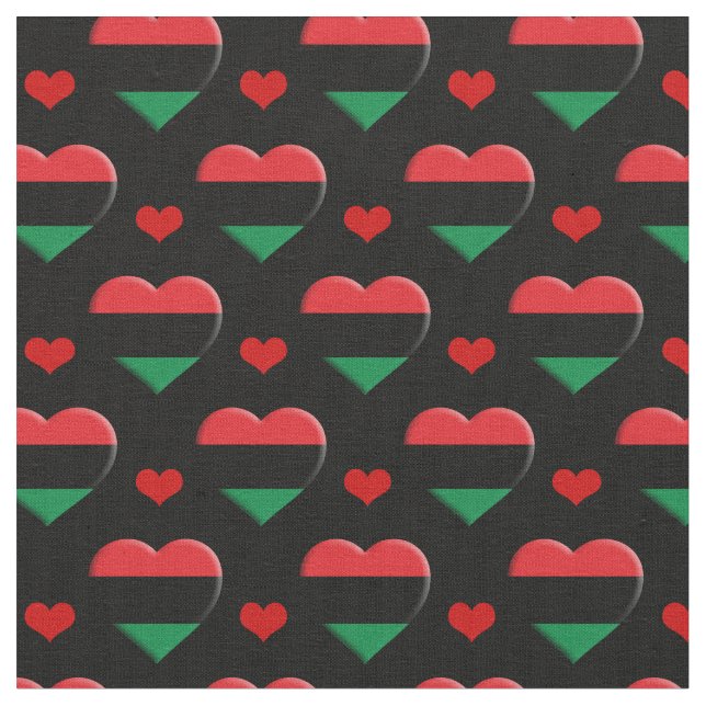 UNIA Flagga & Red Heart mode Fabric/Pan African Tyg (Närbild)
