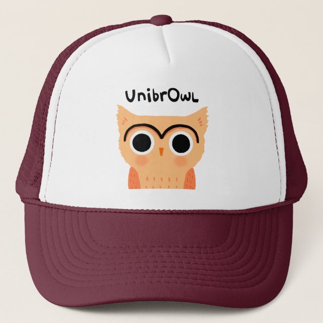 UnibrOwl Unibrow Uggla | Funny Cute Eyebrows Uggla Keps (Framsida)