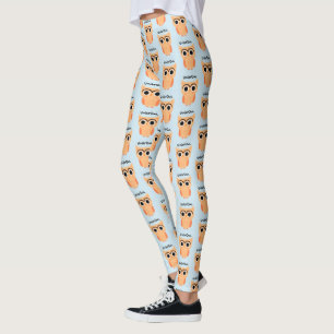 UnibrOwl Unibrow Uggla   Funny Cute Uggla Mönster Leggings