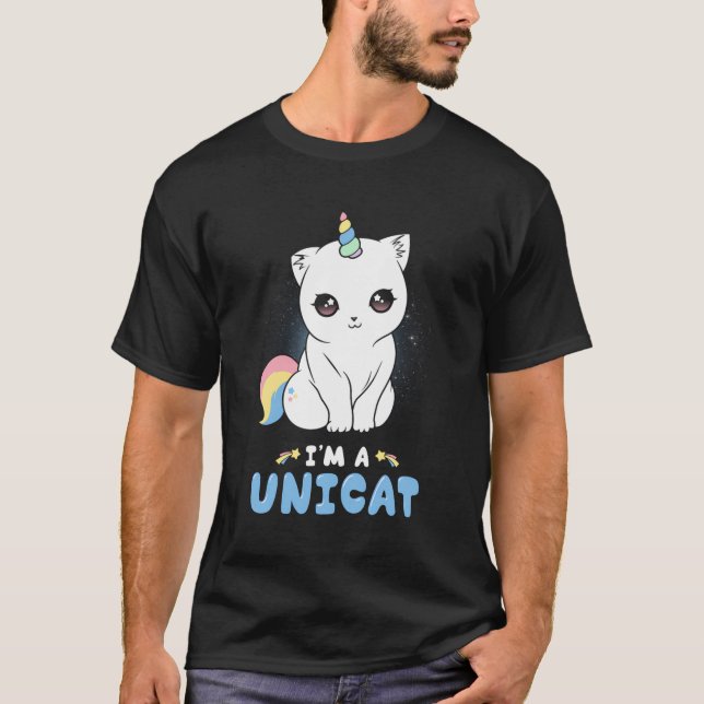 Unicat Unicorn Cat T Shirt (Framsida)