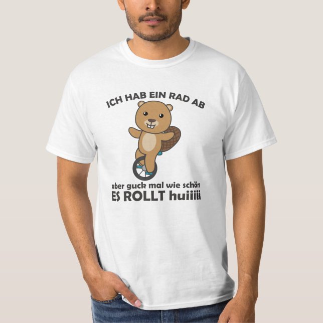 Unicle Beaver Unicyclist Beaver Circus T Shirt (Framsida)