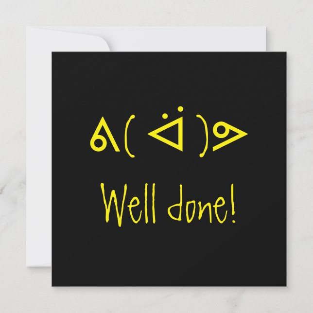 Unicode "well-done"-kort. tack kort (Framsida)