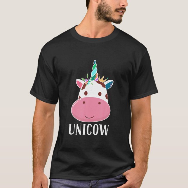 Unicofunny Cow Älskare ger Cute Cow Outfit Cow G T Shirt (Framsida)