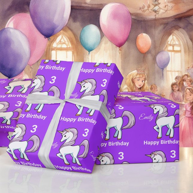 UnicomRN Little Girl's Personalize Namn Birthday Presentpapper (Skapare uppladdad)