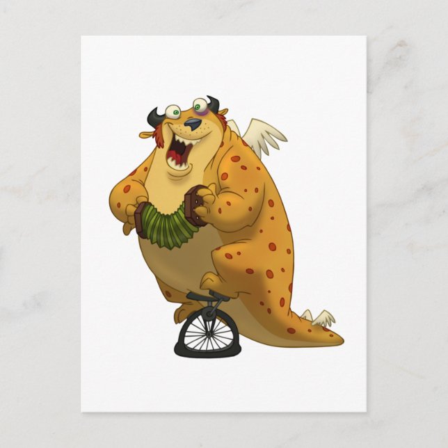 Unicordionist-vykort i vinge vykort (Framsida)