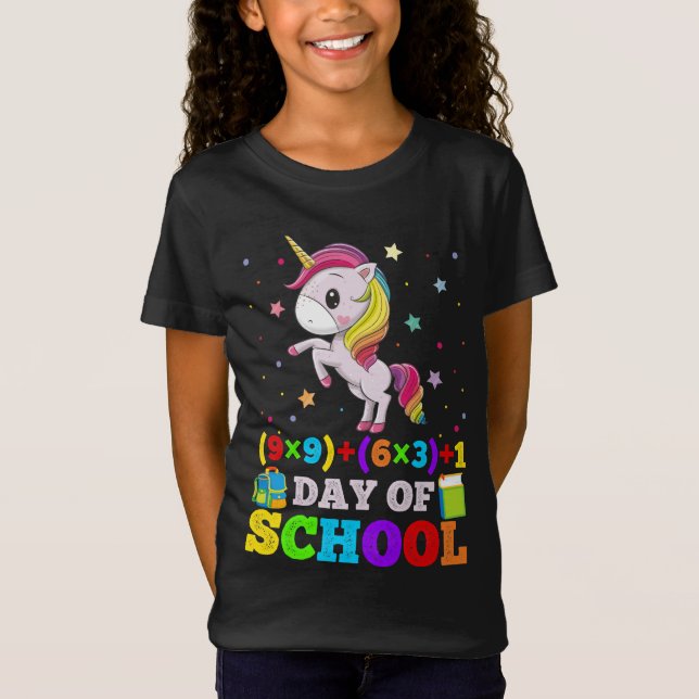 Unicorn 100 dagar smartare t shirt (Framsida)