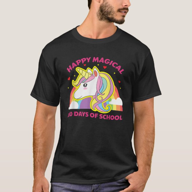 Unicorn 100-dagars skolavhopp Gi T Shirt (Framsida)
