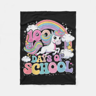 Unicorn 100-dagars skoldag 100-dagars skolundervis fleecefilt