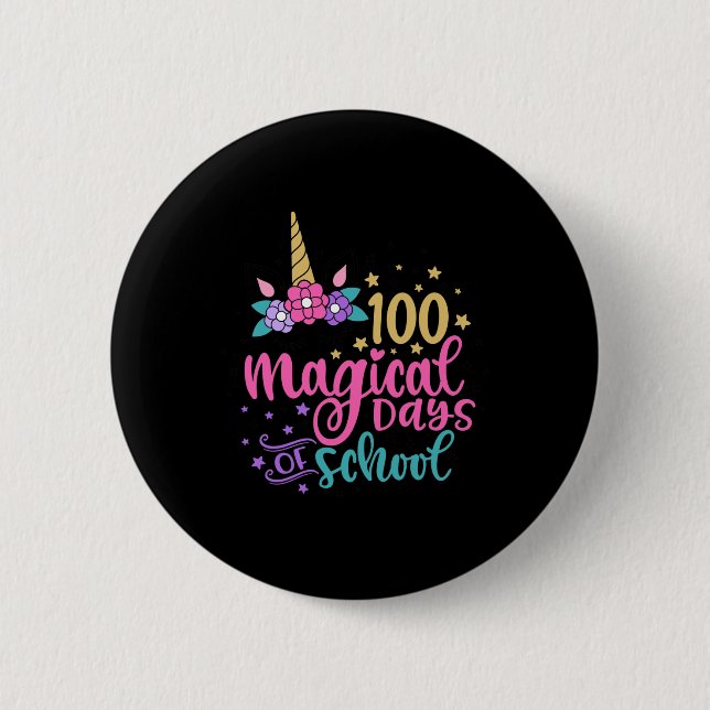 Unicorn 100 Magic Days of School Knapp (Framsida)