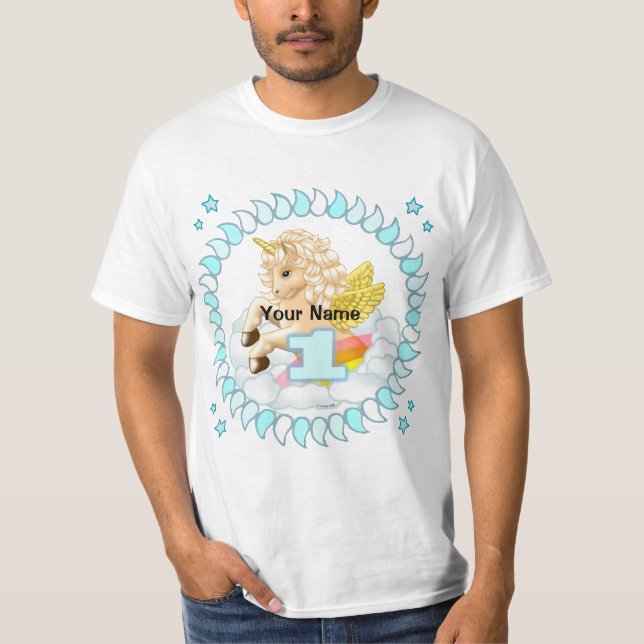 Unicorn 1-årig födelsedag t shirt (Framsida)