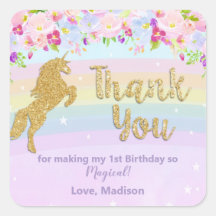 Unicorn 1st Birthday Party Tack favor