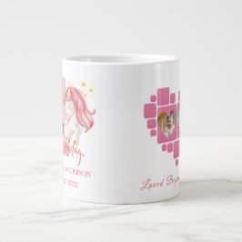 Unicorn 1st Birthday Pink Little Girl Jumbo Mugg