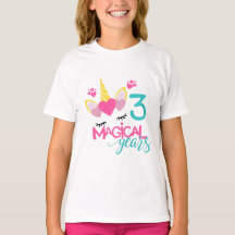 Unicorn 3 Magic Years Shirt