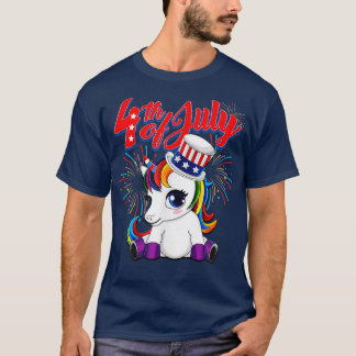 Unicorn 4:e juli Pullover T-Shirt