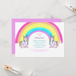 Unicorn 4e födelsedagen Party-inbjudan Inbjudningar