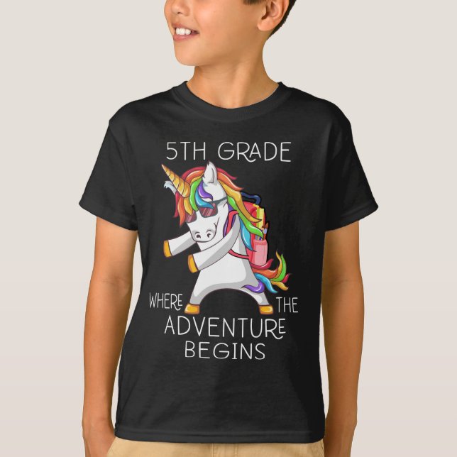 Unicorn 5:e Klass Back to school T Shirt (Framsida)
