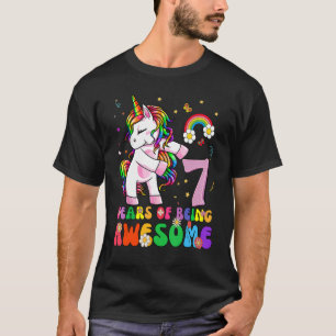 Unicorn 7:e Birthday 7 Years Princess T Shirt