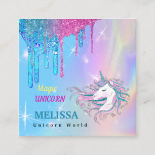 Unicorn-Affärskort Fyrkantigt Visitkort