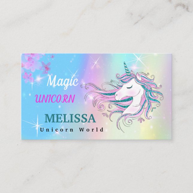 Unicorn-Affärskort Visitkort (Framsida)