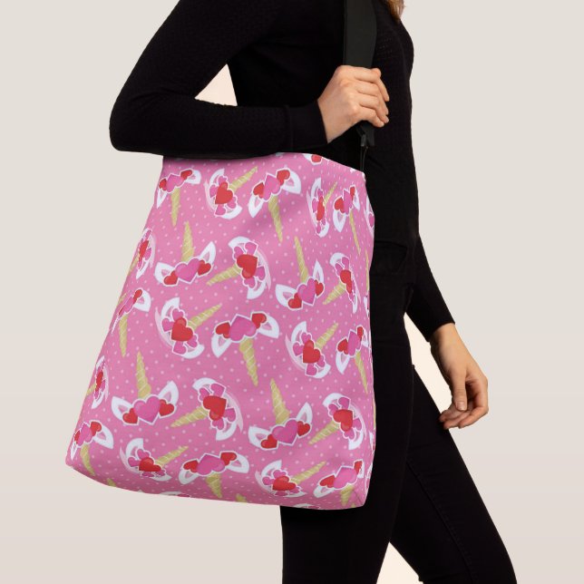 Unicorn All-over-Print Tote Bag, stor Axelväska (Närbild)