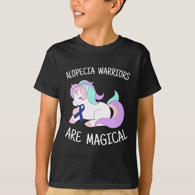 Unicorn Alopecia Warrior Gift T Shirt (Framsida)