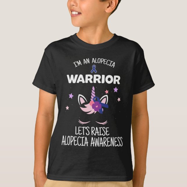 Unicorn Alopecia Warrior T Shirt (Framsida)