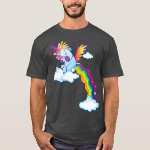 Unicorn Älskare Gift Funny Rainbow Pooping Unicorn T Shirt